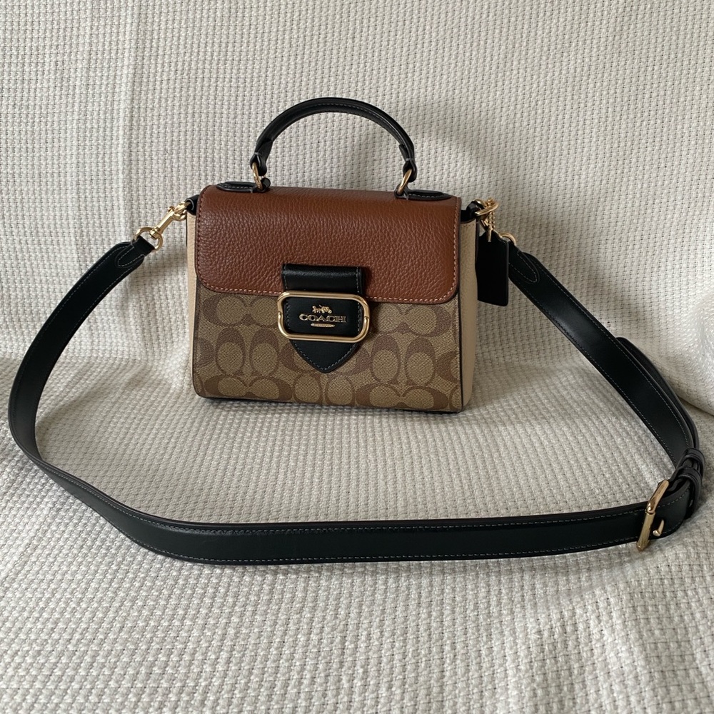 Coach  Morgan Top Handle Satchel Bag In Colorblock Signature Canvas